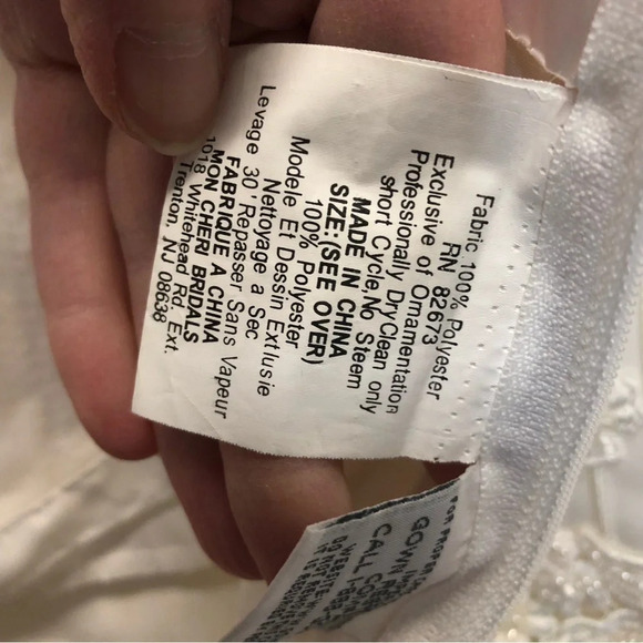 Mon Cheri wedding dress floral beading cream women’s size 10 fairy like new - Picture 9 of 16